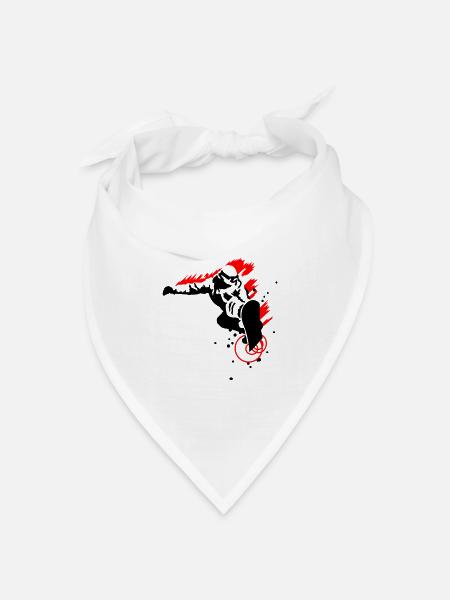 Snowboarder - Bandana Dreieckstuch - Weiß