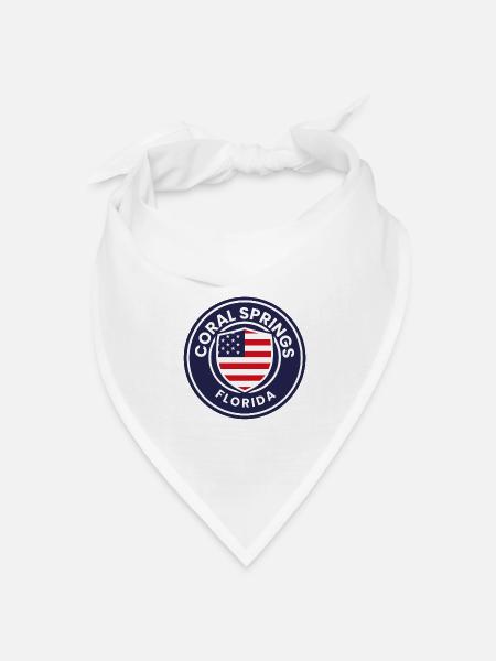 Coral Springs Florida Flaggenschild - Bandana Dreieckstuch - Weiß