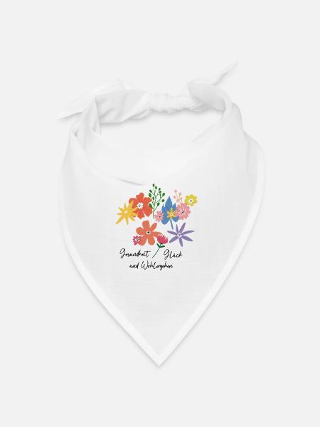 Blumenbouquet - Bandana Dreieckstuch - Weiß