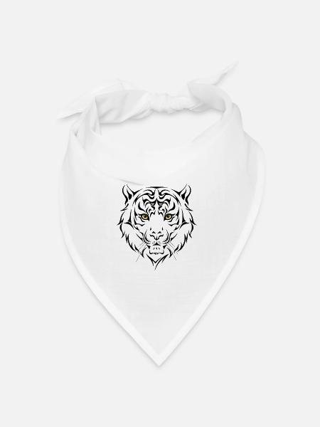 Tiger - Bandana Dreieckstuch - Weiß