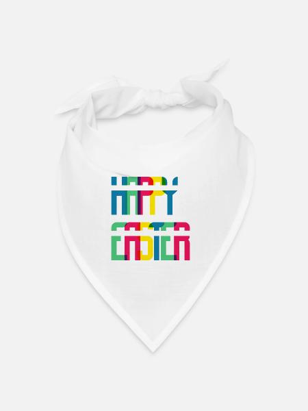 Bunte Retro-Typografie Blockfarben - Bandana Dreieckstuch - Weiß