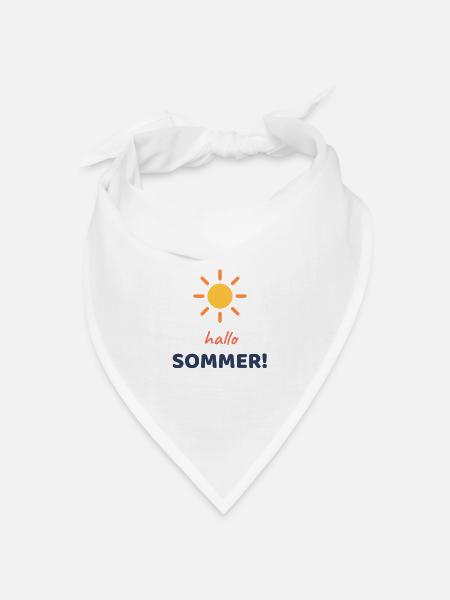 Hallo, Sommer! - Bandana Dreieckstuch - Weiß