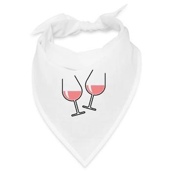 2 Roséweingläser Prosten Zu, Wein Bauchig Offen 2C - Bandana Dreieckstuch - Weiß - Vorne