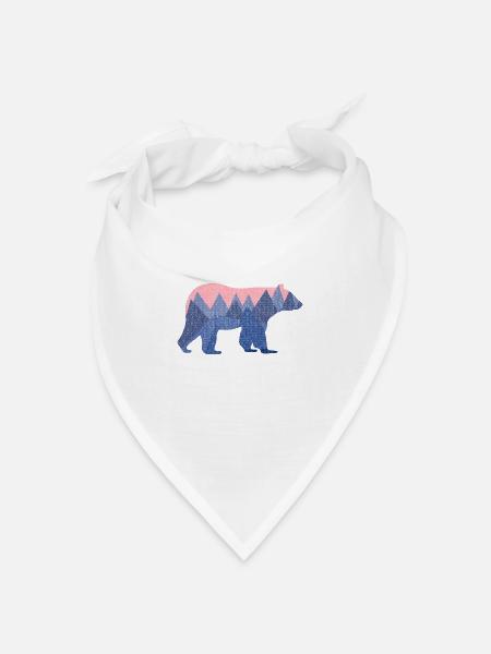 mountain bear - Bandana Dreieckstuch - Weiß