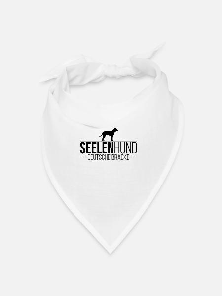 DEUTSCHE BRACKE Seelenhund Hund Hunde Spruch - Bandana Dreieckstuch - Weiß