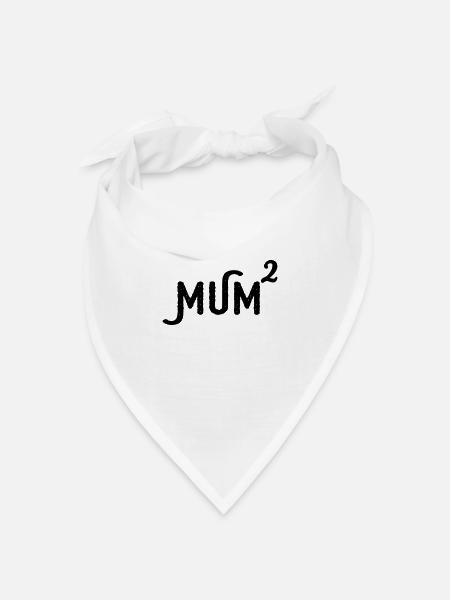 Mama hoch 2 Zwillings Mütter lustiges Motiv mum - Bandana Dreieckstuch - Weiß