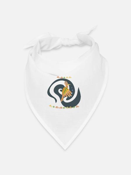 Specht - Bandana Dreieckstuch - Weiß