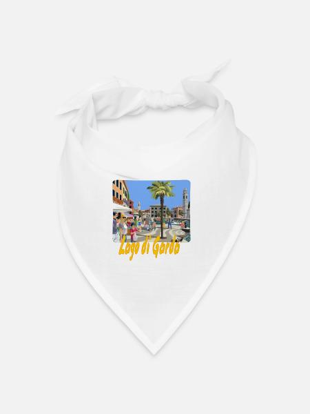 Lago di Garda - Bandana Dreieckstuch - Weiß