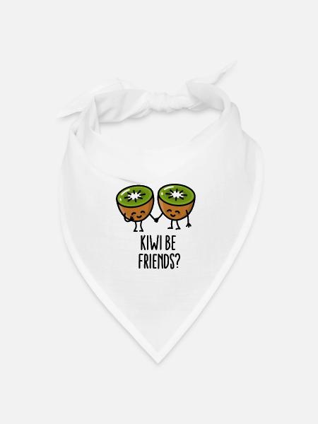 Kiwi be friends BFF Kawaii niedlich Paar Liebe - Bandana Dreieckstuch - Weiß