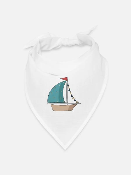 Segelboot - Bandana Dreieckstuch - Weiß