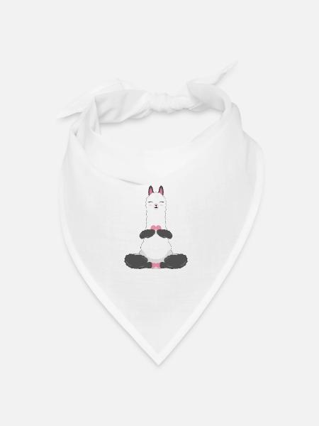 Lama Yoga llamaste - Bandana Dreieckstuch - Weiß