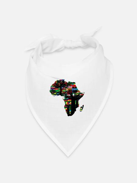 Afrika Affenbrotbaum und Flaggen - Bandana Dreieckstuch - Weiß