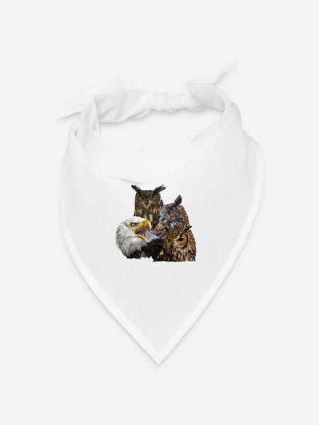 Greifvögel - Bandana Dreieckstuch - Weiß