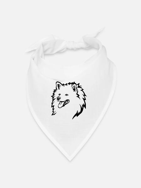 Spitz Kopf - Bandana Dreieckstuch - Weiß