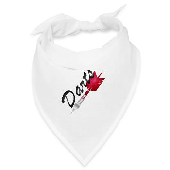 einzelner roter Dartpfeil mit Darts Typografie - Bandana Dreieckstuch - Weiß - Vorne