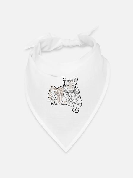 LIEGENDER TIGER - Bandana Dreieckstuch - Weiß