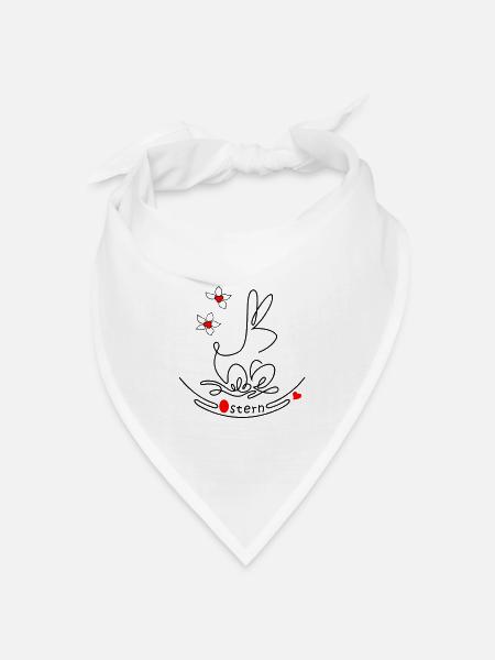 Osternest mit Osterhase - Bandana Dreieckstuch - Weiß