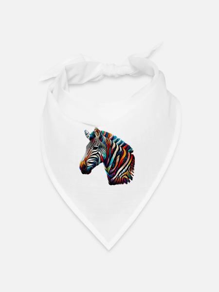Zebra - Bandana Dreieckstuch - Weiß