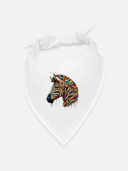 Zebra - Bandana Dreieckstuch - Weiß