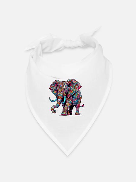 Elefant - Bandana Dreieckstuch - Weiß