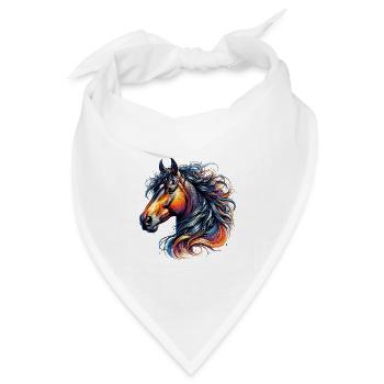 Pferd - Bandana Dreieckstuch - Weiß - Vorne