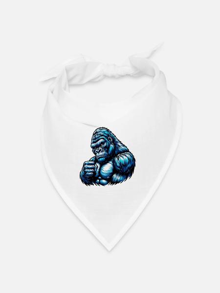 Gorilla - Bandana Dreieckstuch - Weiß
