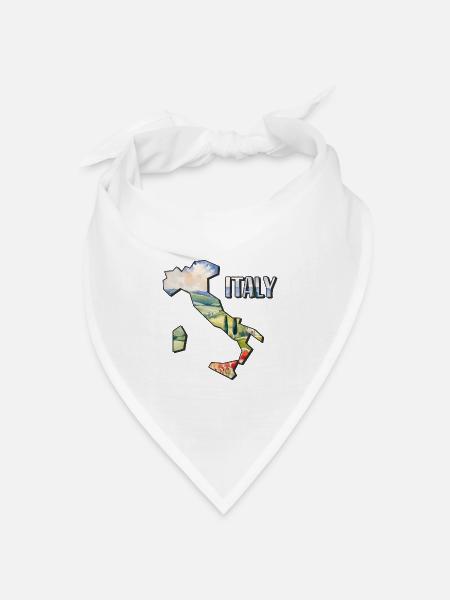 Aquarell Landkarte Italien - Bandana Dreieckstuch - Weiß