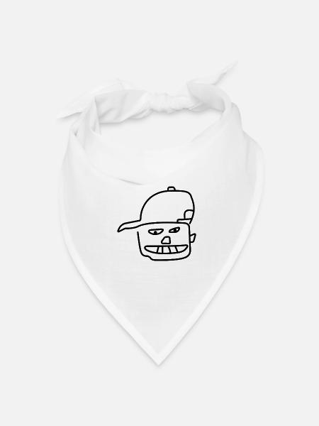 Lustiger Kopf | Kunst, Zeichnung, lustige Bilder - Bandana Dreieckstuch - Weiß