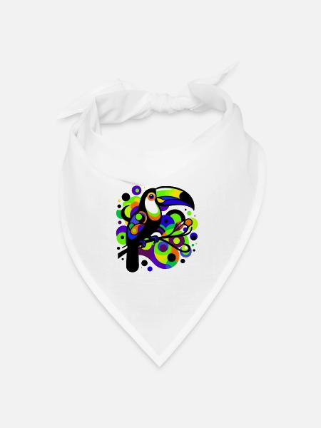 Tukan - Bandana Dreieckstuch - Weiß
