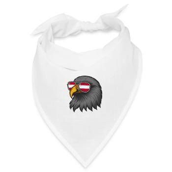 Österreichischer Adler mit Fahne in Gläsern - Bandana Dreieckstuch - Weiß - Vorne