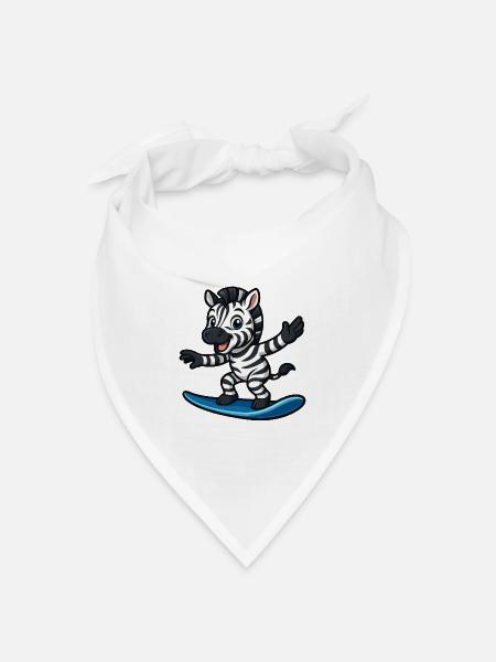 Cooles Zebra Surfer Strand Outfit Schwimmer Kids - Bandana Dreieckstuch - Weiß