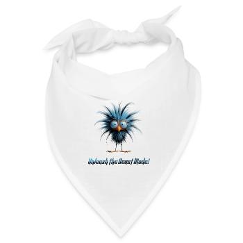 Flauschige und schrullige wilde Haare Funky Kreatur - Bandana Dreieckstuch - Weiß - Vorne