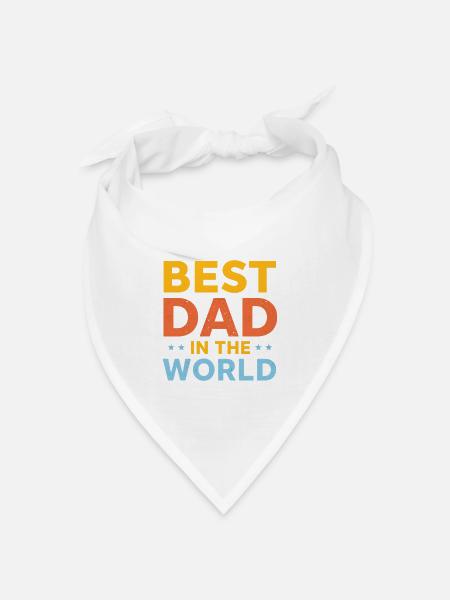 Bester Papa Weltmotiv Bibelzitate - Bandana Dreieckstuch - Weiß