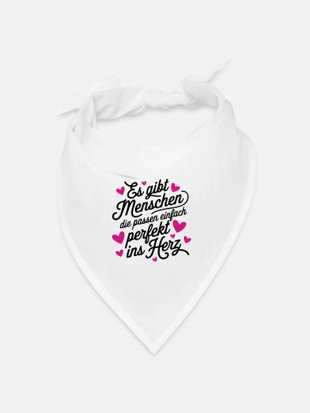 Menschen die einfach perfekt ins Herz passen - Bandana Dreieckstuch - Weiß