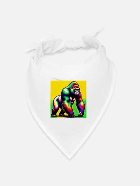 Gorilla - Bandana Dreieckstuch - Weiß