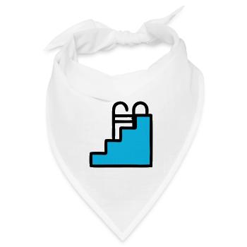  Pool Leiter Schwimmbad Icon - Bandana Dreieckstuch - Weiß - Vorne