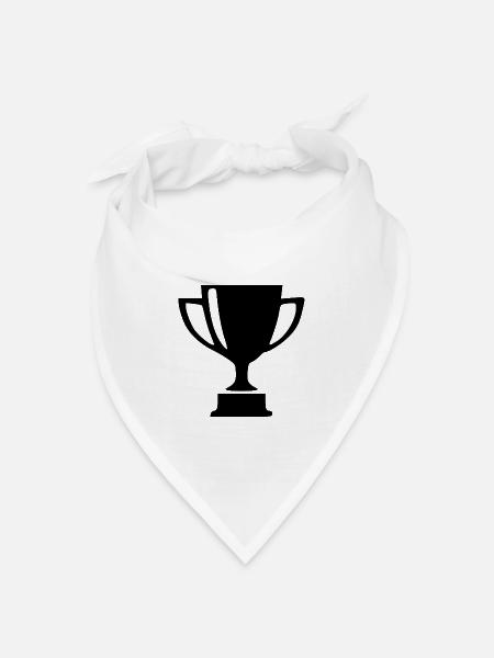Pokal Sport Wettbewerb Geschenk - Bandana Dreieckstuch - Weiß