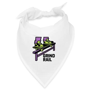 Skateboard Grind Rail Logo - Bandana Dreieckstuch - Weiß - Vorne