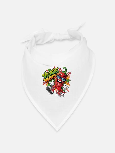 Lustige Peperoni - Bandana Dreieckstuch - Weiß