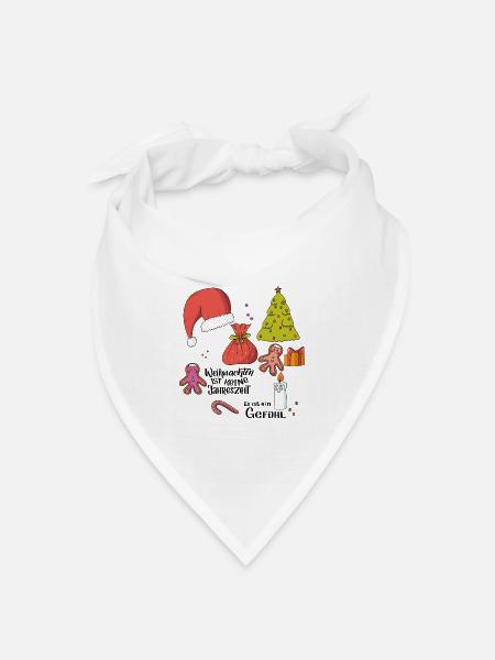 Kuschelige Weihnachtszeit - Bandana Dreieckstuch - Weiß