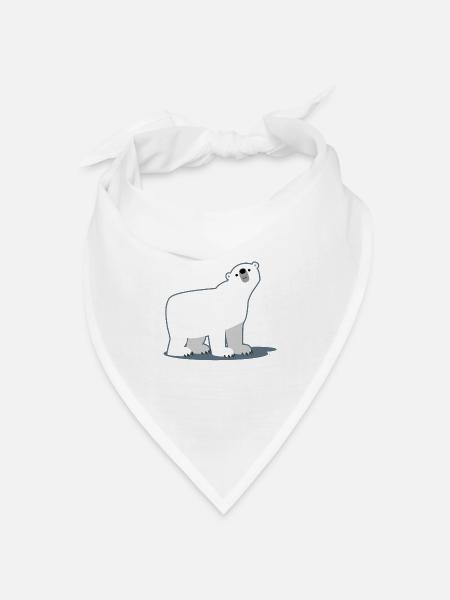 Süß Cartoon-Eisbär von Cheerful Madness!! - Bandana Dreieckstuch - Weiß