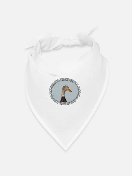 Laufente im rahmen - Bandana Dreieckstuch - Weiß