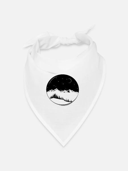 Nacht Sternen Wald und Berge Geschenk - Bandana Dreieckstuch - Weiß