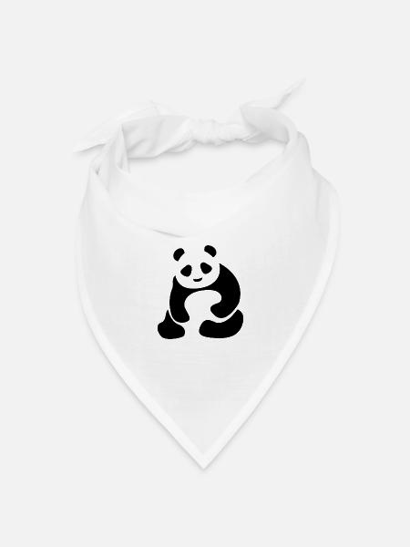 Panda - Panda Bär - Pandabär - Bandana Dreieckstuch - Weiß