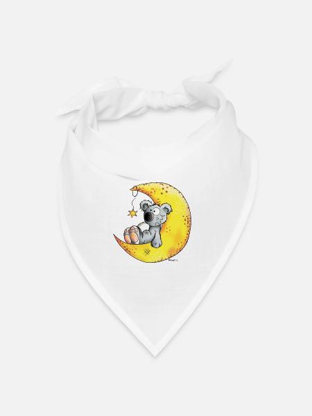 Koala im Mond - Bandana Dreieckstuch - Weiß