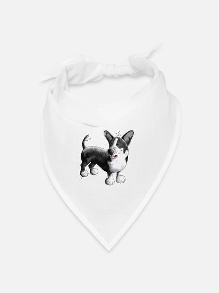 Welsh Corgi Cardigan - Bandana Dreieckstuch - Weiß