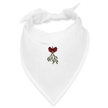 Mistel mit einem roten Bogen, Feiertage, Weihnacht - Bandana Dreieckstuch - Weiß - Vorne