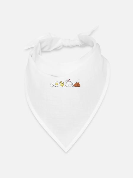 Evolution Of Chicken - Bandana Dreieckstuch - Weiß