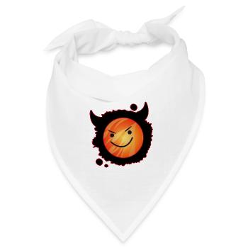 niedlicher Teufel in Flammen und glühendem Gesicht - Bandana Dreieckstuch - Weiß - Vorne