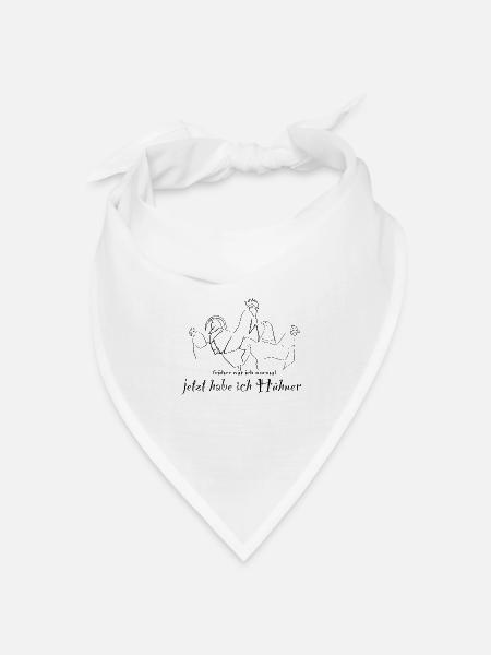 früher normal jetzt Hühner - Bandana Dreieckstuch - Weiß